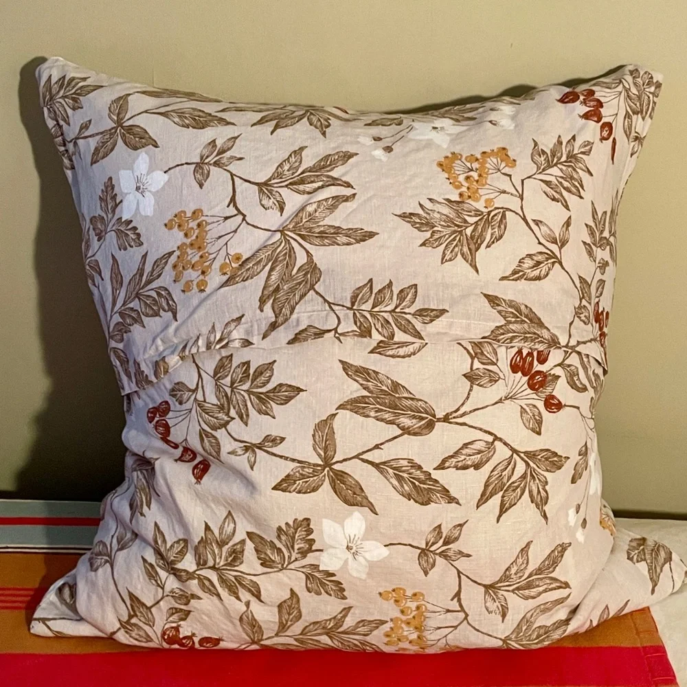 Garnet Hill | Linen Continental Pillow Cover in Autumn Floral ♥ NWOT